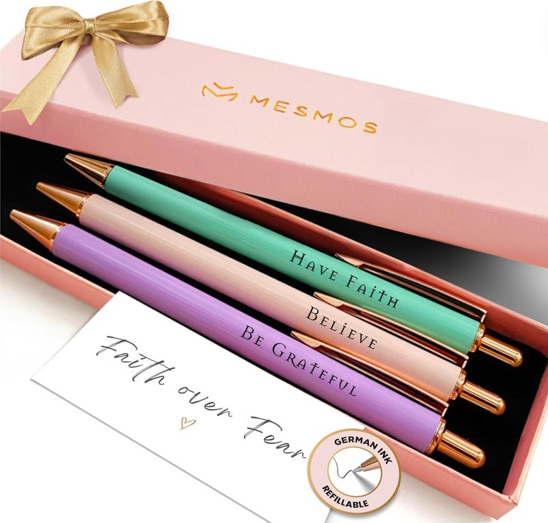 MESMOS Pastel Pens, Christian Gifts, Religious Gifts for Women, Bible No Bleed Through Cool Fancy Pens for Women, Nurse Journaling Cute Luxury Pretty Chic Nice Pen Set - Image 1